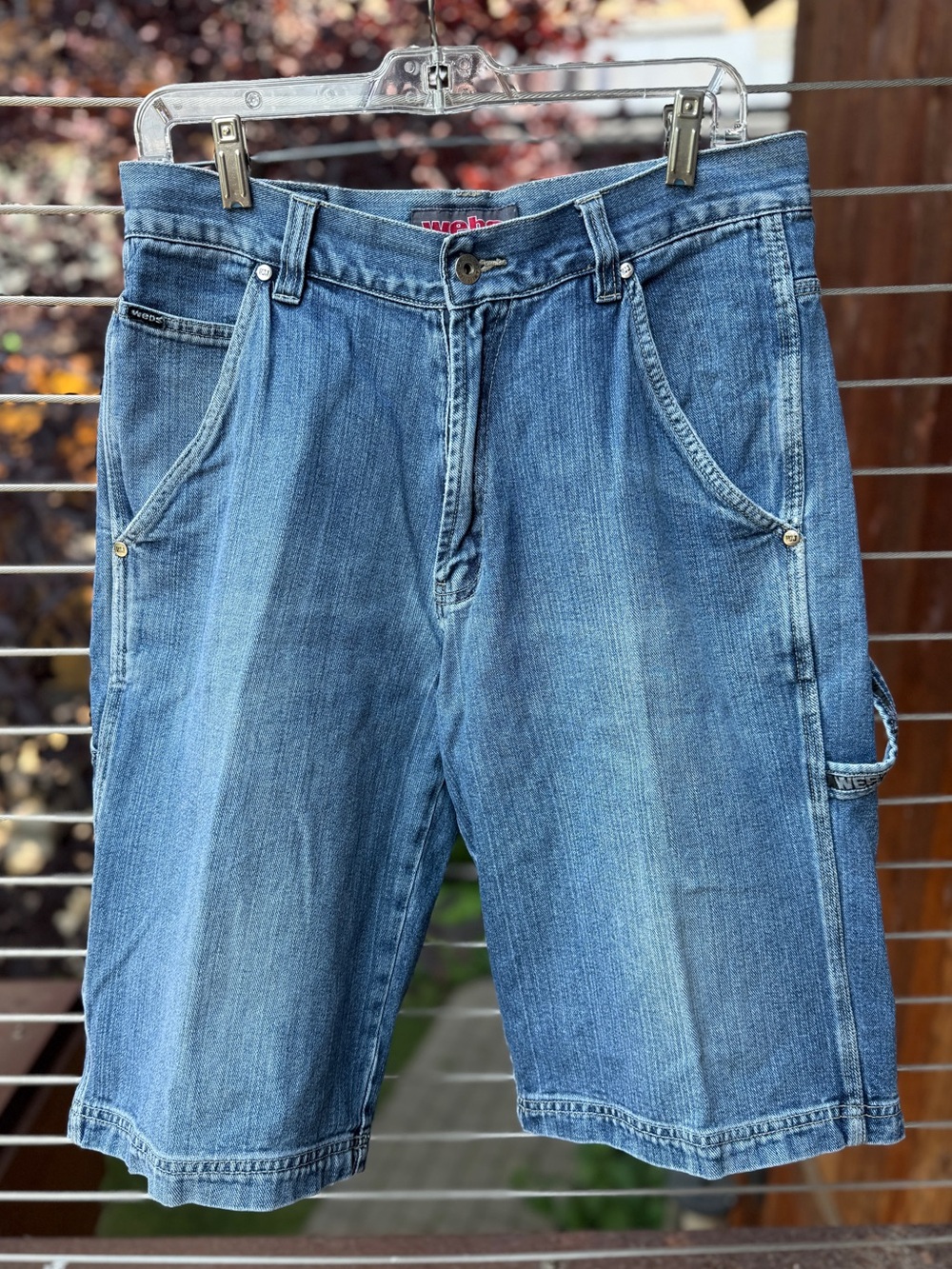 Webs Original Jeanswear Vintage Y2K Baggy Denim Carpenter Jorts Shorts W34 EUC